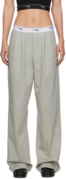 Gray Pleated Trousers