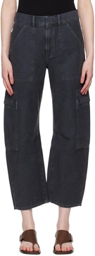 Black Marcelle Low Slung Cargo Pants