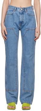 SSENSE Exclusive Blue Jade Carpenter Jeans