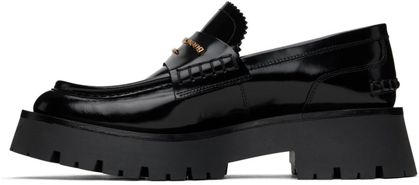 Black Carter Mid-Heel Lug Loafers