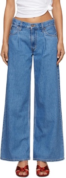 Blue Baggy Dad Wide Leg Jeans