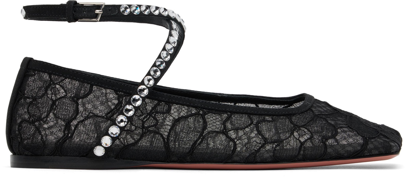 Black Ane Lace Ballerina Flats