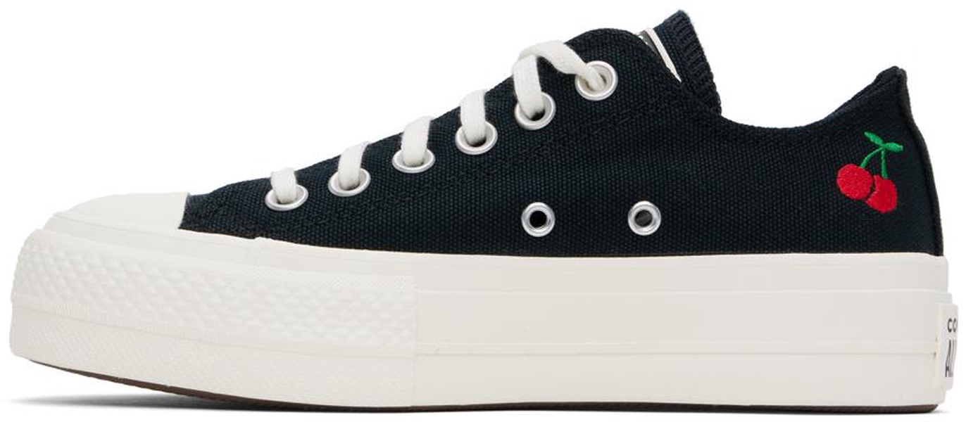 Black Chuck Taylor All Star Lift Platform Cherries Low Top Sneakers