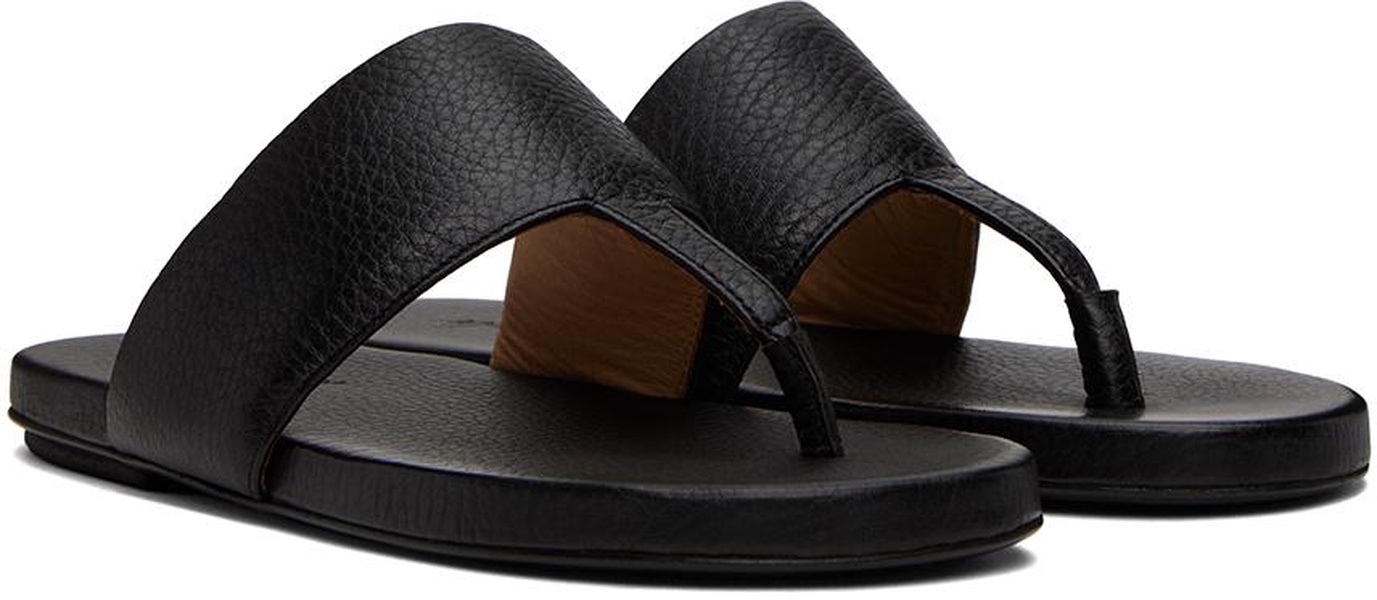 Black Spanciata Flat Sandals