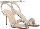 Silver Audrey Crystal Heeled Sandals