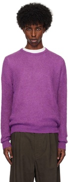 Purple Baby Suri Alpaca Sheer Knit Sweater