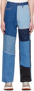 Blue Paneled Jeans