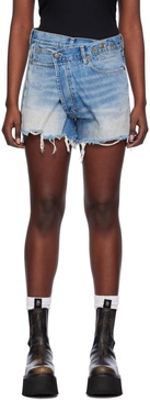 SSENSE Exclusive Blue Crossover Denim Shorts