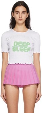 White 'Deep Sleep' Cropped T-Shirt