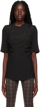 Black Drapped T-Shirt