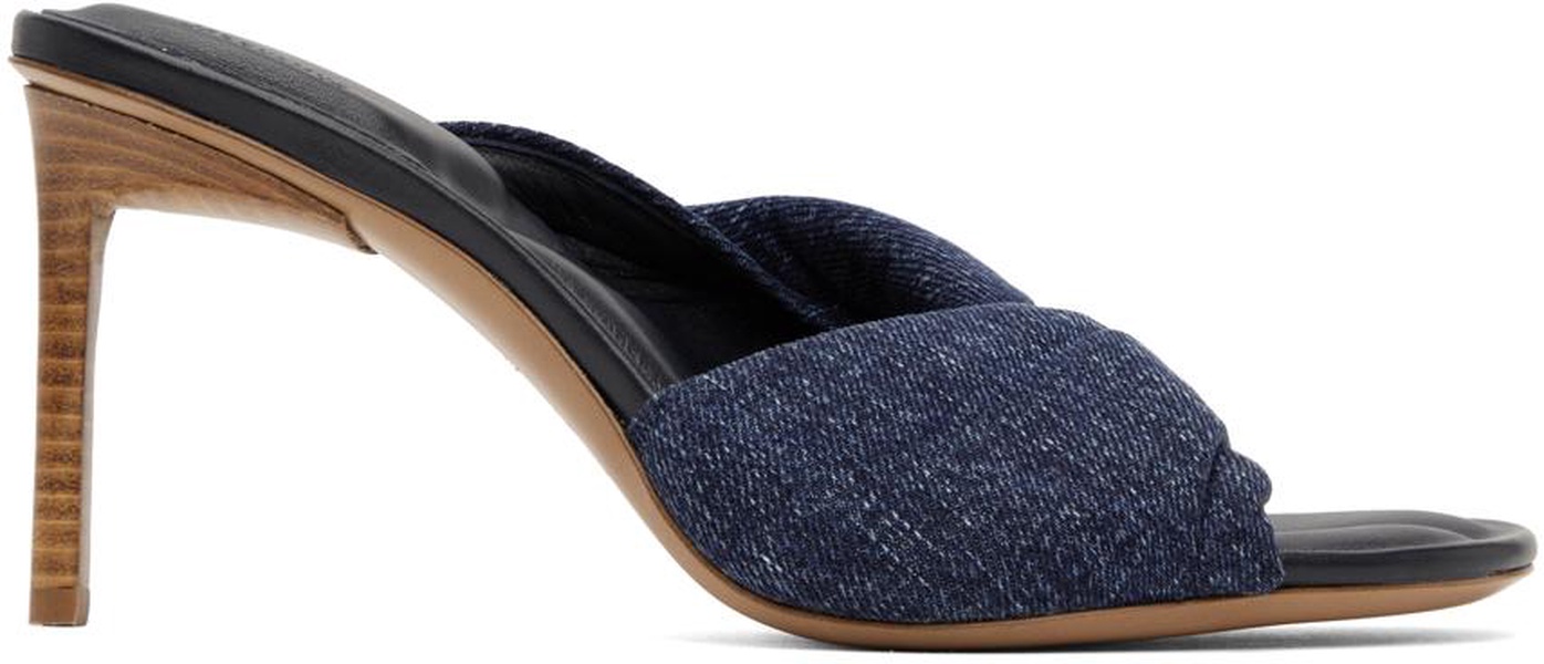 Blue Le Raphia 'Les Mules Bagnu' Heeled Sandals