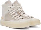 Off-White & Taupe Chuck 70 Marquis Mixed Materials Sneakers