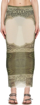 Green & Off-White 'The Cartouche' Maxi Skirt