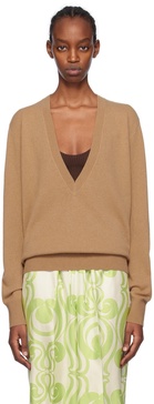 Beige V-Neck Sweater