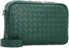 BOTTEGA VENETA Green Intrecciato Leather Camera Handbag for Men