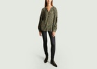 Khaki Green Tubin Snakeskin Blouse