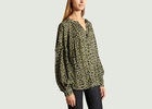 Khaki Green Tubin Snakeskin Blouse