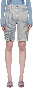 SSENSE Exclusive Blue Denim Shorts