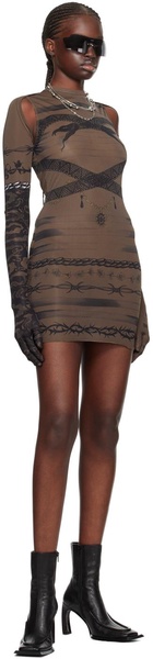 Brown KNWLS Edition Minidress