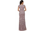 Women's V-Neck, Short Sleeve Beaded Gown