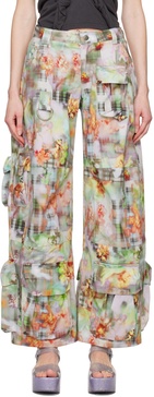 Blue Garden Cargo Pants