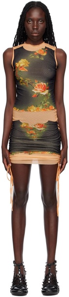 Black & Orange 'The Fleurs Petit Grand' Minidress