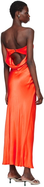 Orange Moon Dance Strapless Maxi Dress