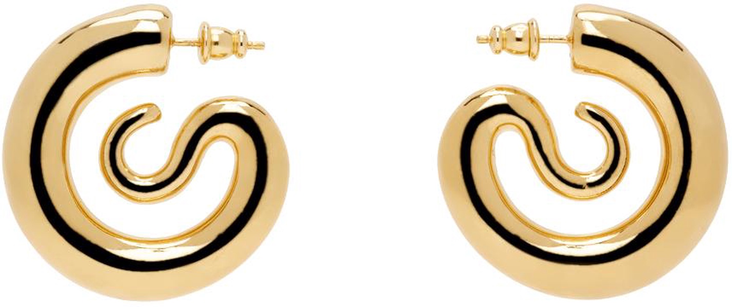 Gold Small Serpent Hoop Earrings