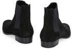 Saint Laurent Man Black Suede Wyatt Ankle Boots