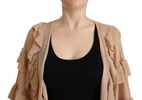 Aniye By Beige Ruffle Long Sleeves Open Front Cardigan Sweater