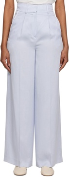 Blue Pleated Trousers