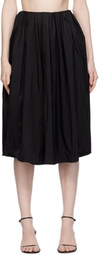 Black Balloon Midi Skirt