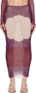 Burgundy & Purple 'The Cartouche' Maxi Skirt