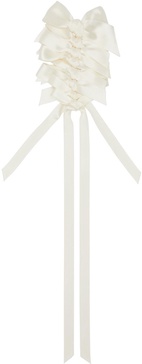 Off-White Long Rosette Bow Brooch