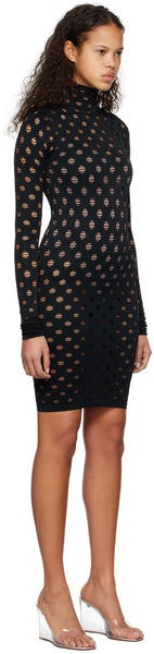 Black Perforated Minidress