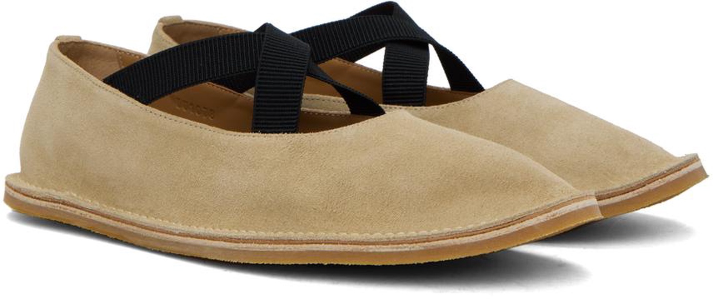 Beige Criss-Cross Loafers