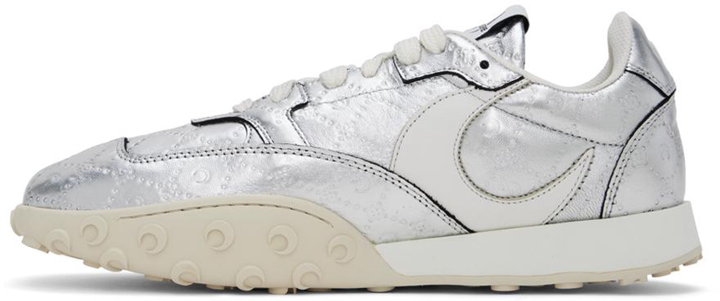 Silver Laminated Leather MS Rise Sneakers