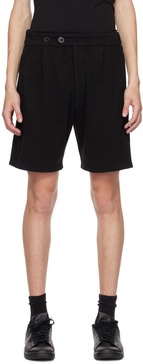 Black Button-Fly Shorts