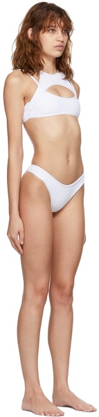 SSENSE Exclusive White Ribbed Harness Bikini