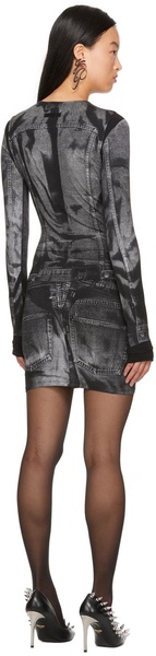 Black Trompe L'oeil Minidress