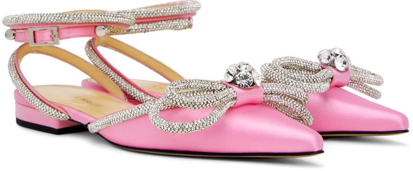 Pink Double Bow Ballerina Flats