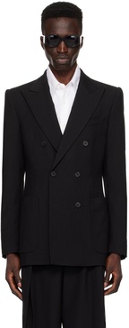 Black Peaked Lapel Blazer