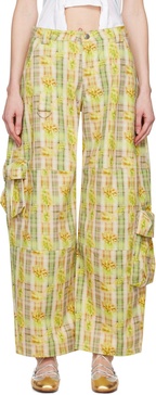 Yellow Lawn Cargo Pants