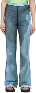 Blue Polyester Lounge Pants