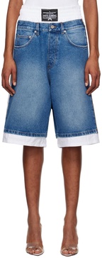 White & Blue 'The Trompe-lœil' Denim Shorts