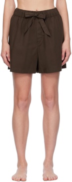 Brown Drawstring Pyjama Shorts