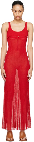 Red Le Chouchou 'La Robe Maille Oranger' Maxi Dress