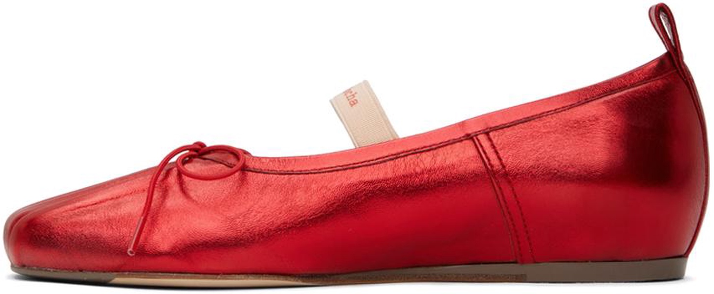 Red Classic Logo Band Ballerina Flats