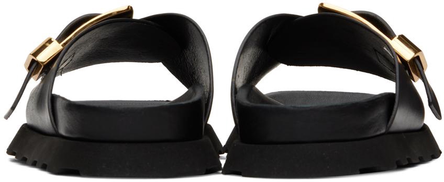 Black Buckle Slides