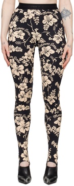 Regenerated floral-print leggings